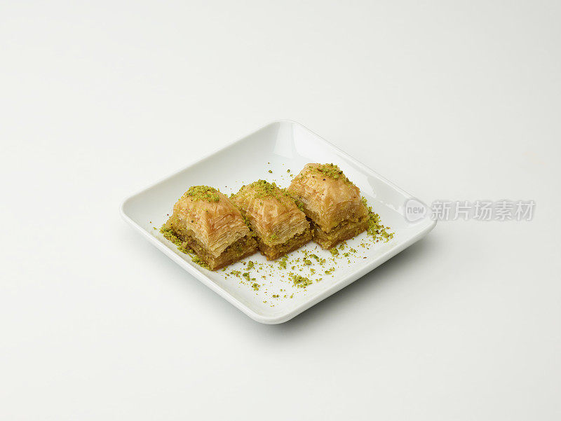 白色的土耳其Desset Baklava